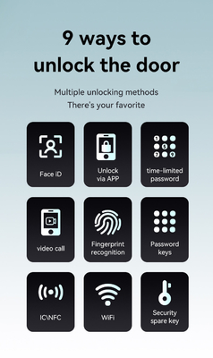 Glomarket Tuya Wi-Fi Smart Lock Aluminiowy Drzwi Drewniane Rozpoznawanie twarzy Odcisk dłoni Biometryczny Odcisk palców Cyfrowy Smart Lock