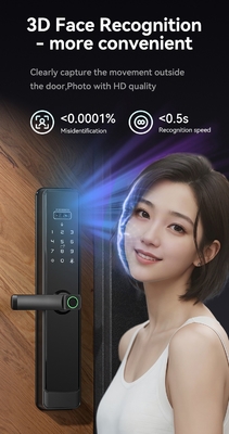 Glomarket Tuya Wi-Fi Smart Lock Aluminiowy Drzwi Drewniane Rozpoznawanie twarzy Odcisk dłoni Biometryczny Odcisk palców Cyfrowy Smart Lock