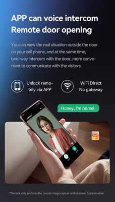 Glomarket Tuya Wi-Fi Smart Lock Aluminiowy Drzwi Drewniane Rozpoznawanie twarzy Odcisk dłoni Biometryczny Odcisk palców Cyfrowy Smart Lock