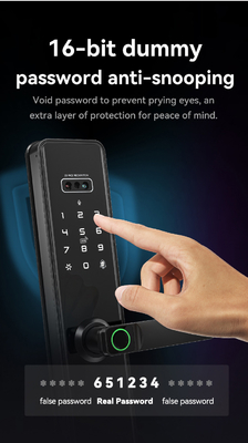 Glomarket Tuya Wi-Fi Smart Lock Aluminiowy Drzwi Drewniane Rozpoznawanie twarzy Odcisk dłoni Biometryczny Odcisk palców Cyfrowy Smart Lock