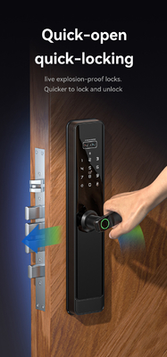 Glomarket Tuya Wi-Fi Smart Lock Aluminiowy Drzwi Drewniane Rozpoznawanie twarzy Odcisk dłoni Biometryczny Odcisk palców Cyfrowy Smart Lock