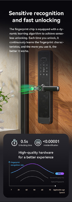 Glomarket Tuya Wi-Fi Smart Lock Aluminiowy Drzwi Drewniane Rozpoznawanie twarzy Odcisk dłoni Biometryczny Odcisk palców Cyfrowy Smart Lock