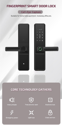 Glomarket Tuya Wifi Smart Door Lock With Cat Eye Cyfrowy Zamek Elektroniczny Odcisk Palca Smart Home