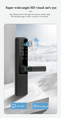 Glomarket Tuya Wifi Smart Door Lock With Cat Eye Cyfrowy Zamek Elektroniczny Odcisk Palca Smart Home