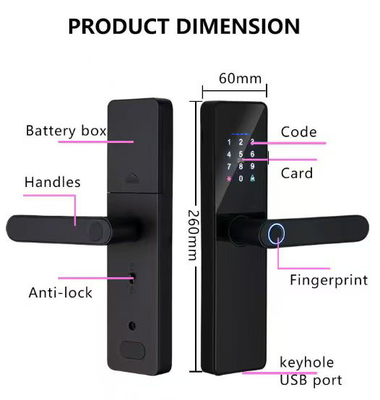 Glomarket Smart Cerradura Fechadura Digital Tuya Ttlock Zamknij Rfid Karta Hasło Odcisk palców Smart Door Lock