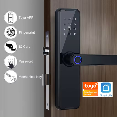 Glomarket Wifi Tuya Smart Door Lock Aluminiowy Odcisk Palca Hasło Karta Klucz Odblokowanie Biometryczny Cyfrowy Smart Lock