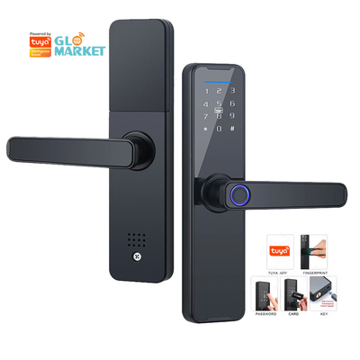 Glomarket Wifi Tuya Smart Door Lock Aluminiowy Odcisk Palca Hasło Karta Klucz Odblokowanie Biometryczny Cyfrowy Smart Lock