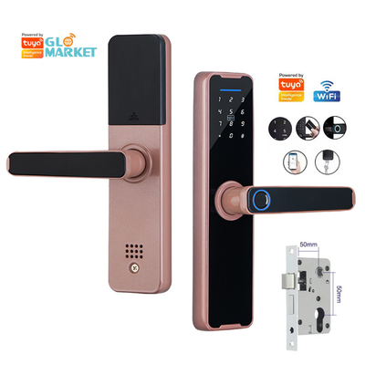 Glomarket Wifi Tuya Smart Door Lock Aluminiowy Odcisk Palca Hasło Karta Klucz Odblokowanie Biometryczny Cyfrowy Smart Lock