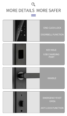 Glomarket Tuya Smart WiFi Digital Door Lock Code RFID IC Card Smartphone App Odblokowanie Biometryczny Odcisk Palca Smart Lock