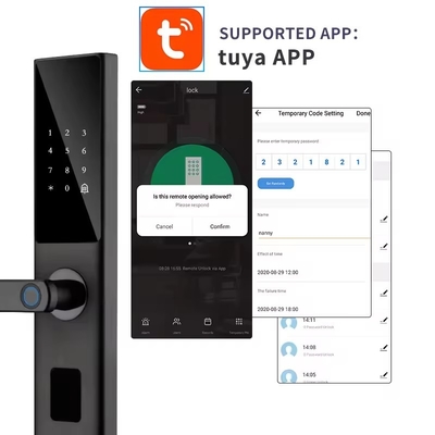 Glomarket Tuya Smart WiFi Digital Door Lock Code RFID IC Card Smartphone App Odblokowanie Biometryczny Odcisk Palca Smart Lock