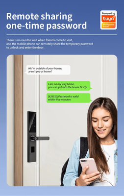 Glomarket Tuya Smart WiFi Digital Door Lock Code RFID IC Card Smartphone App Odblokowanie Biometryczny Odcisk Palca Smart Lock