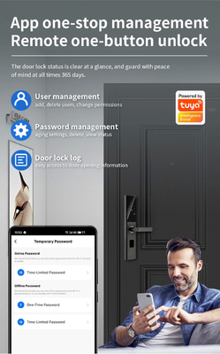 Glomarket Tuya Smart WiFi Digital Door Lock Code RFID IC Card Smartphone App Odblokowanie Biometryczny Odcisk Palca Smart Lock