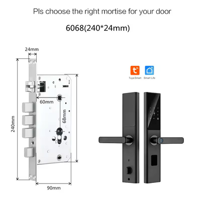 Glomarket Tuya Smart WiFi Digital Door Lock Code RFID IC Card Smartphone App Odblokowanie Biometryczny Odcisk Palca Smart Lock