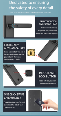 Glomarket Apartamentowy Zamek Pokój Odcisk palców Smart Door Lock Ble Password Keyless App Control Cyfrowe zamki drzwiowe