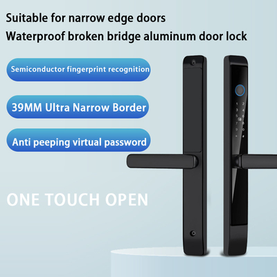 Glomarket Outdoor Aluminiowy zamek z przesuwnymi drzwiami cyfrowy uchwyt elektroniczny zamek z odciskiem palca Tuya wodoodporne inteligentne zamki