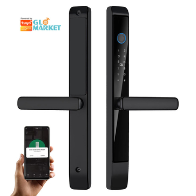 Glomarket Outdoor Aluminiowy zamek z przesuwnymi drzwiami cyfrowy uchwyt elektroniczny zamek z odciskiem palca Tuya wodoodporne inteligentne zamki