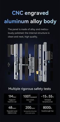 Glomarket Security Cerradura Inteligente Security Home Automatyczny Elektryczny Wi-Fi Odcisk palców Cyfrowy Tuya Smart Door Lock