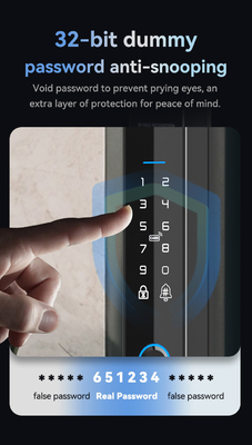 Glomarket Security Cerradura Inteligente Security Home Automatyczny Elektryczny Wi-Fi Odcisk palców Cyfrowy Tuya Smart Door Lock