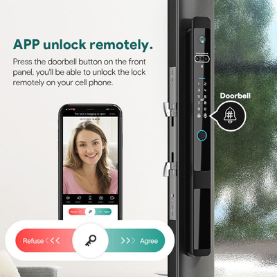 Glomarket Tuya 3d Face Cerradura Inteligente Automatyczna Elektryczna Kamera Wi-Fi Odcisk palców Cyfrowy Smart Door Lock