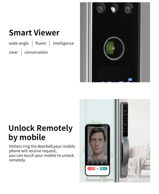 Glomarket Outdoor Electric Keyless 3D Face Recognition Tuya Digital Password Card Door Lock Wodoszczalny Zamek Odcisków Palców Inteligentny Zamek