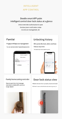 Glomarket 3D rozpoznawanie twarzy Tuya Wifi Aluminiowy zamek przesuwny drzwi wodoodporne odciski palców inteligentny cyfrowy zamek Szklany zamek drzwi