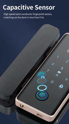 Glomarket Wifi Tuya App Remote Control Inteligentny zamek do szklanych drzwi z odciskiem palca Karta Hasło Odblokowanie twarzą do drzwi przesuwnych Push