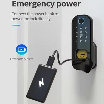 Glomarket Smart Home wodoodporny Smart Electric Rim Lock z Tuya APP Control WIFI Outdoor Gate Door Fingerprint Smart Lock