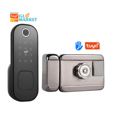Glomarket Smart Home wodoodporny Smart Electric Rim Lock z Tuya APP Control WIFI Outdoor Gate Door Fingerprint Smart Lock
