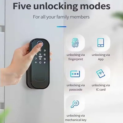Glomarket Smart Home wodoodporny Smart Electric Rim Lock z Tuya APP Control WIFI Outdoor Gate Door Fingerprint Smart Lock