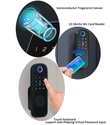 Glomarket Apartment Tuya Smart Door Lock Antykradztwo cyfrowe hasło Ttlock App Control Gate Podwójne Smart Rim Fingerprint Lock