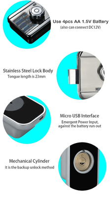 Glomarket Apartment Tuya Smart Door Lock Antykradztwo cyfrowe hasło Ttlock App Control Gate Podwójne Smart Rim Fingerprint Lock