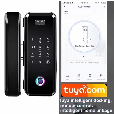Glomarket Smart Tuya Wi-Fi Zamknięcie drzwi szklanych Odcisk palca cyfrowy klawiatury Zamknięcie hasłem Inteligentne połączenie zdalne odblokowanie