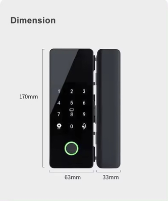 Glomarket Tuya Smart Glass Door Lock Biometryczny odcisk palca BLE Smart Electronic Lock Do Biura Szklane drzwi