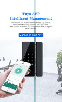Glomarket Tuya Smart Glass Door Lock Biometryczny odcisk palca BLE Smart Electronic Lock Do Biura Szklane drzwi