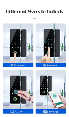 Glomarket Tuya Smart Glass Door Lock Biometryczny odcisk palca BLE Smart Electronic Lock Do Biura Szklane drzwi