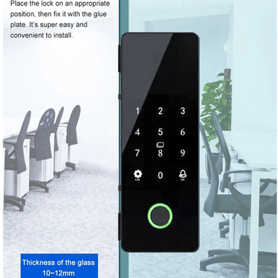 Glomarket Tuya Smart Glass Door Lock Biometryczny odcisk palca BLE Smart Electronic Lock Do Biura Szklane drzwi