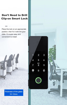 Glomarket Tuya Smart Glass Door Lock Biometryczny odcisk palca BLE Smart Electronic Lock Do Biura Szklane drzwi