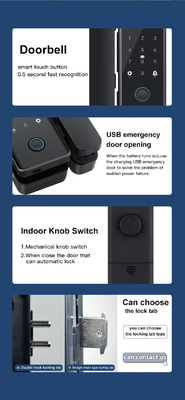 Glomarket Smart Glass Door Lock Wi-Fi Remote Control Tuya aplikacja Office Lock Card Digital Biometric Fingerprint Door Lock
