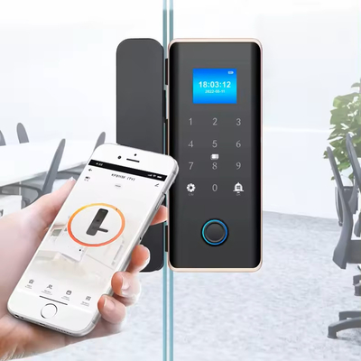 Glomarket Smart Glass Door Lock Wi-Fi Remote Control Tuya aplikacja Office Lock Card Digital Biometric Fingerprint Door Lock