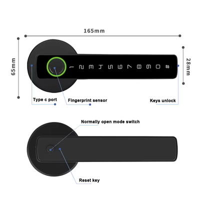 Glomarket Tuya Ble Smart Lock Bezpieczeństwo Elektroniczne Bez klucza Smart Door Handle Lock Zamek w pomieszczeniach