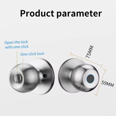 Glomarket Sprzedaż hurtowa Inteligentny zaokrąglony guzik zamknięty bez klucza Smart Door Handle Lock Tuya App Control