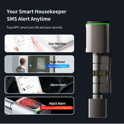 Glomarket Home Smart Door Lock Ttlock Smart Fingerprint Card Key Unlock Regulowalny Cylinder Euro Smart Lock Tuya App Door Lock