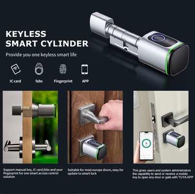 Glomarket Home Smart Door Lock Ttlock Smart Fingerprint Card Key Unlock Regulowalny Cylinder Euro Smart Lock Tuya App Door Lock
