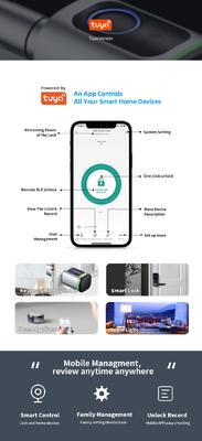 Glomarket Home Smart Door Lock Ttlock Smart Fingerprint Card Key Unlock Regulowalny Cylinder Euro Smart Lock Tuya App Door Lock