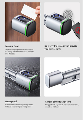 Glomarket Home Smart Door Lock Ttlock Smart Fingerprint Card Key Unlock Regulowalny Cylinder Euro Smart Lock Tuya App Door Lock