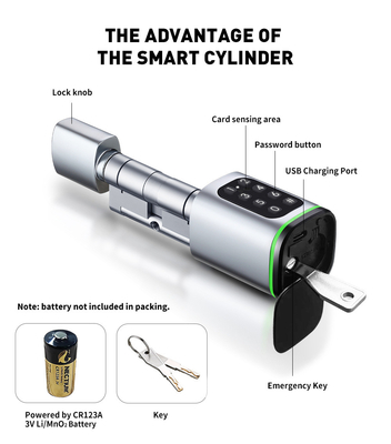 Glomarket Tuya Ttlock Smart Digital Keyless Door Lock Cylinder Combination Password &amp; Card Elektroniczny zamek Cylindry Smart Lock