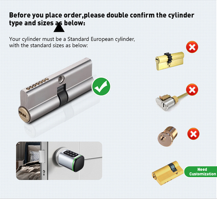 Glomarket Tuya Ttlock Smart Digital Keyless Door Lock Cylinder Combination Password &amp; Card Elektroniczny zamek Cylindry Smart Lock
