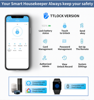 Glomarket Tuya Ttlock Smart Digital Keyless Door Lock Cylinder Combination Password &amp; Card Elektroniczny zamek Cylindry Smart Lock
