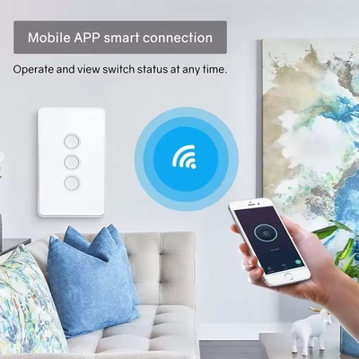 Glomarket Tuya Zigbee/wifi UE Szkło hartowane Konkawy przycisk dotykowy Przełącznik światła 1/2/3/4 Gang Wifi Przełącznik ścienny Praca z Google Alexa
