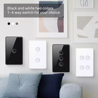 Tuya US Wifi/Zigbee szkło hartowane wklęsły przycisk dotykowy włącznik światła 1/2/3/4 Gang Wifi przełącznik ścienny